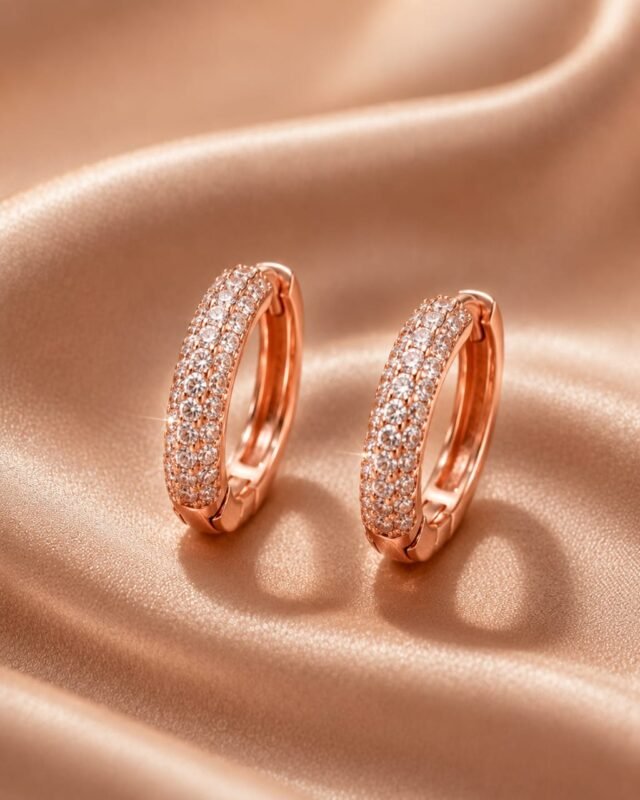 Gold Plated Cubic Zirconia (CZ) Hoop Earrings