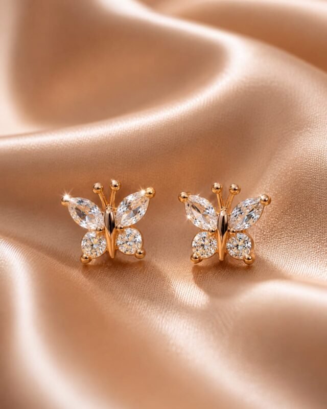 Cubic Zirconia (CZ) Butterfly Stud Earring